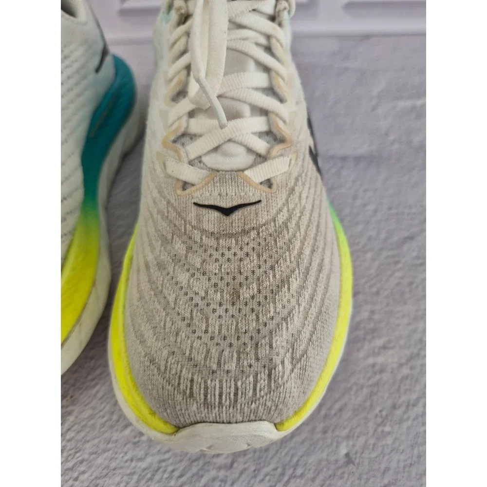Hoka Mach 5 Womens Running Shoes Size 6.5 B White Blue Yellow Profly+ Sneakers